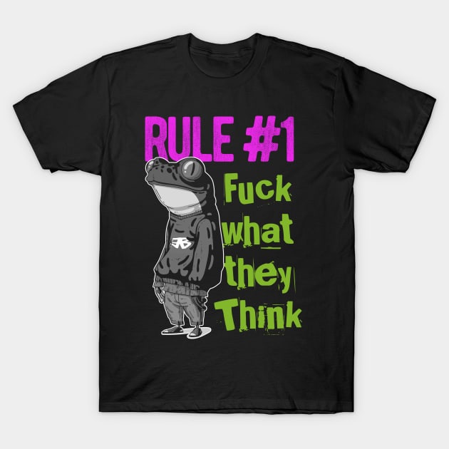 Offensive Quote with Funny Humanized Frog design T-Shirt by EddieBalevo